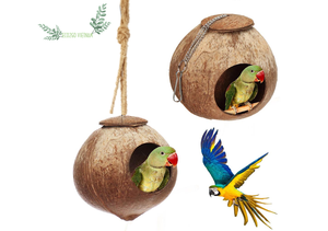 Natural ambientalmente seguro y hecho a mano Coco pájaro casa jardín decoración - Product Image 3