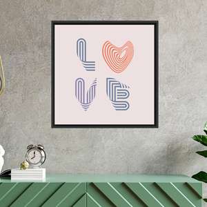 Impresión artística en lienzo de Elegant Love: tipografía moderna para decoración romántica, con marco negro - Product Image 1