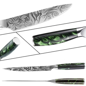 มีดเชฟดามัสกัสทำจากสแตนเลสใบมีดคมและด้ามจับเรซิน - Product Image 6