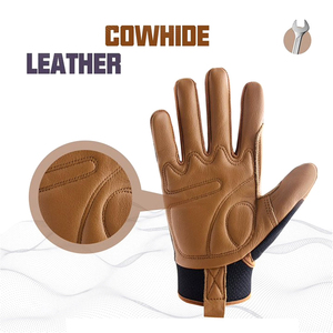 Guantes de trabajo de seguridad mecánica de cuero de vaca ligeros Guantes DE TRABAJO mecánicos de material de tela cómodos y transpirables - Product Image 2