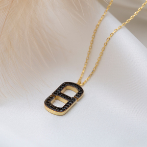 Zircon noir Design géométrique pendentif à breloque collier en gros turc 925 bijoux en argent Sterling - Product Image 4