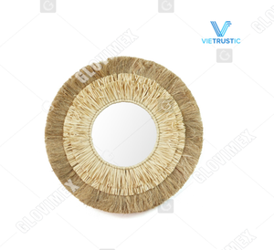 Vietrustic dernier miroir décoratif en jute jonc de mer miroir pour décor de chambre de bébé - Product Image 1