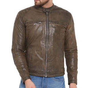 Chaqueta Bomber de Cuero Genuino Premium para Hombre con Cuello Alto, Impermeable y Transpirable para Invierno - Product Image 1
