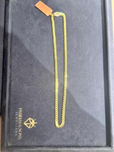 Cadena de Eslabones para Hombre en Oro Amarillo Sólido de 18K con Cierre con Logotipo, Regalo de Compromiso y Boda para Bodas/Fiestas - Product Image 3