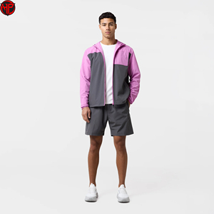 Nylon Tracksuit for Men <b>Zip</b> <b>up</b> Custom Lightweight Windbreaker Shorts Set Two Piece Blank Loose Fit Summer <b>Jacket</b> Short Sets - Product Image 3