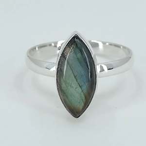 925 Sterling Silver Handmade Ring Labradorite Marquise Shape Boho November Birthstone Jewelry Perfect Gift for Her Birthday IGI - Product Image 3