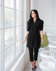 Nặng Ấn Độ Thiế<span class=keywords><strong>t</strong></span> Kế Nặng Bông Slub Với Phong Cách Mô Hình Kurti Với Pent Rayon Kurtis Cho Làm Việc Mặc - Product Image 4