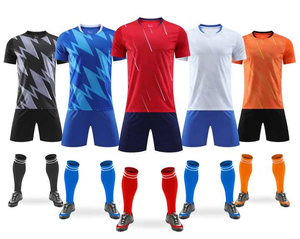 Latest High Quality 100% Cotton Quick Dry White Black Soccer Uniform for Adult Men's Football Full <b>Set</b> <b>on</b> Sale - Product Image 6