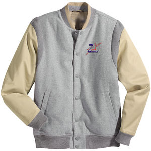 Veste universitaire en satin à col montant et design personnalisé OEM avec broderie personnalisée et style Letterman - Product Image 6