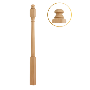 Poteau de départ en chêne rouge 4040 de qualité en gros avec dessus en forme de champignon Meubles au design traditionnel pour tout escalier - Product Image 2
