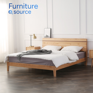 Cama de madera rústica al mejor precio, cama de madera de pino macizo con acabado natural para muebles de dormitorio, fabricante de camas de madera de Vietnam - Product Image 4