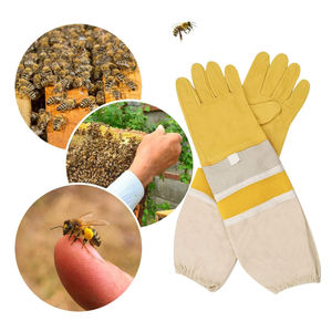 Goat Leather Beekeeper <b>Gloves</b> with Canvas XL Size Long Sleeves Cotton Liner Working Protective Sheepskin Bee <b>Glove</b> - Product Image 6