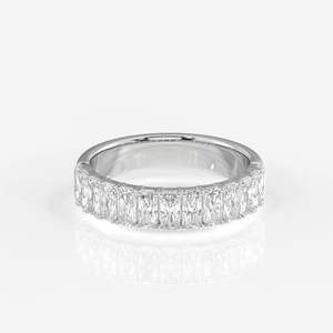 Radiant Cut Lab Grown Diamond Wedding Band 14K Gold <b>Ring</b> - Product Image 5