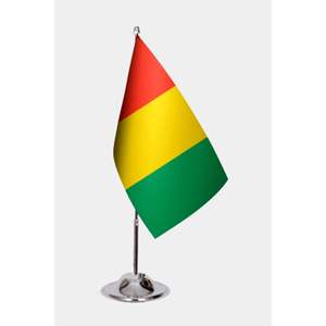 Drapeaux de bureau en aluminium avec graphiques imprimés numériquement, bannières de style fanion en polyester soyeux et matériaux plastiques - Product Image 1