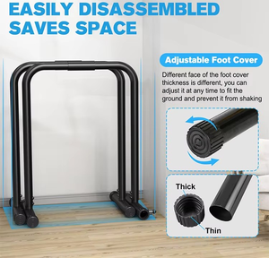 ProCircle Hochbelastbare Dip-Station Verstellbare Parallelstangen mit Verbindungsstange 200kg Tragkraft für Heimtraining Krafttraining - Product Image 3
