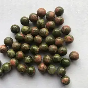 Natural Unakite Smooth 7mm Round Ball Gemstone Sphere Undrilled Semi Precious Jewelry Making Stone From Manufacturer Suppliers
