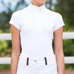 En demanda, camisa Ecuestre para mujer, manga corta, ajuste elástico, ropa personalizada, venta al por mayor, capa base, camisetas para montar a caballo - Product Image 1