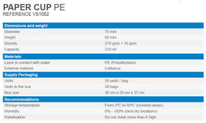 100% Recyclable 210 ml <b>Paper</b> <b>Cups</b> With Polietilen Inner Suitable for Serving Water or Cold Drinks - Product Image 6