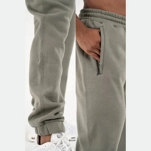 กางเกงวอร์มขากว้างสำหรับผู้ชายผ้าแคนวาสสไตล์โอเวอร์ไซส์พิมพ์โลโก้ - Product Image 1