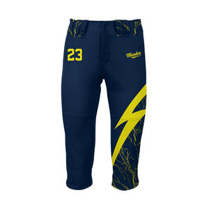 Pantalon de baseball pour adulte personnalisable OEM/ODM, respirant, grande taille, antibactérien, séchage rapide, 220g, vêtements de sport par sublimation, softball - Product Image 1
