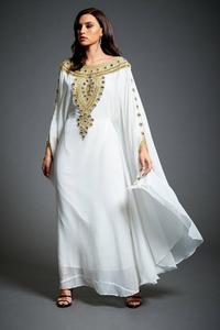 Dubai marroquí Kaftan árabe Abaya Maxi caftán con cuentas manga larga hasta el suelo ropa de fiesta elegante vestido de boda playa Jellabiya - Product Image 4