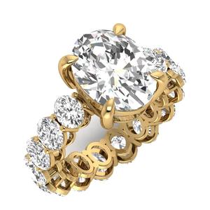 5.00กะรัตขนาด D สีใส VVS2วงรีทรงวงรีแหวนเพชรที่ปลูกในห้องปฏิบัติการหินด้านข้างสีเหลืองทอง14K 0.50กะรัตแต่ละรูปวงรี - Product Image 1