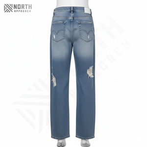 Pantalones Vaqueros Casuales de Mezclilla para Hombre, de Cintura Media, Ligeros, de Secado Rápido, con Parches Bordados Personalizados - Product Image 2