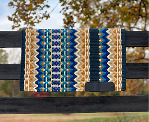 Couverture de selle en laine de style occidental traditionnel pour l'équitation et le ranch en polycoton doublé - Product Image 1