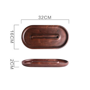 Bandeja de madera de lujo de alta calidad rectángulo sólido Acacia madera desayuno bandeja para servir con soporte de teléfono para Hotel restaurante y hogar - Product Image 4