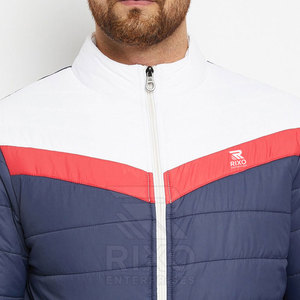 Veste matelassée à col montant en toile de qualité supérieure, logo sur le devant, chaude, confortable pour l'hiver, pour hommes, vente en ligne - Product Image 2