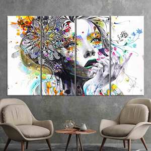 Toile imprimée : Portrait d'homme abstrait - Art mural moderne, LOT DE 4 TOILES - Product Image 1