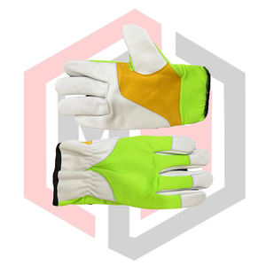 Gants de mécanicien en cuir fendu personnalisés avec des caractéristiques anti-vibrations, antidérapantes et sans poudre pour le jardinage et l'usage général - Product Image 6
