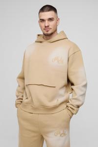 Trendy Wholesale Custom Logo <b>Tall</b> Oversized Distressed Tracksuit For <b>Men</b> Official Applique Spray Wash Hooded Hoodie & <b>Jogger</b> Set - Product Image 3