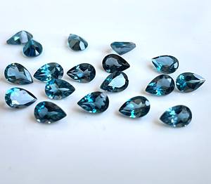 Topaze bleue de Londres naturelle coupe poire 3x5mm à facettes-Topaze bleue de Londres en vrac - Product Image 1