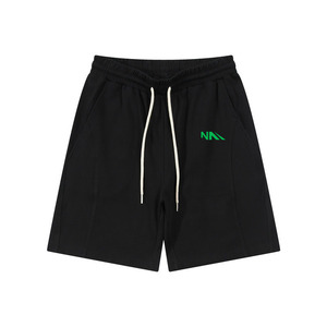 Nouveaux shorts de jogging streetwear pour hommes, couleur unie, coupe ample, taille haute, en toile, 220 g/m², coton/polyester épais, imprimés - Product Image 1