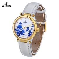 Edelstahl Saphirglas Miyota Damen Mechanische Skelett-Armbanduhr mit Individuellem Logo