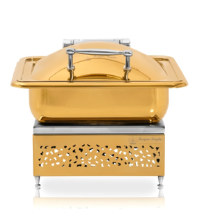 Plato de frotamiento de acero inoxidable para suministros de boda, platos de frotamiento de lujo, calentador de alimentos usado, estufas de Buffet, platos de diseño Popular - Product Image 2