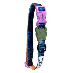 Collier de luxe Reebok Trekk pour chien et chat, à libération rapide, rembourré, en alliage et plastique, imprimé animalier moderne avec lumières - Product Image 1
