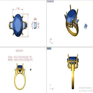 Anillo de diamante cultivado en laboratorio de pedido personalizado ovalado de oro blanco de 14 quilates Le ofrecemos la libertad de diseño que sueña y que hacemos - Product Image 4