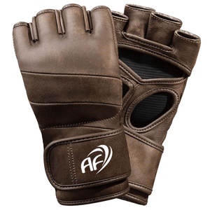 Gants de MMA de haute qualité avec poignées, design demi-doigts/sans doigts, sangle de poignet réglable, en cuir imperméable pour l'extérieur - Product Image 1