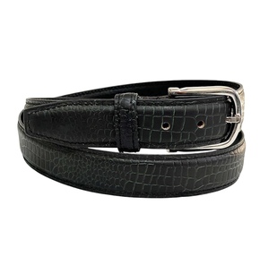 Ceinture pour homme en cuir véritable de qualité supérieure, motif crocodile, boucle en laiton massif, couleur et taille personnalisables, design élégant - Product Image 2