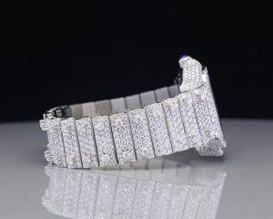 Prix de gros d'usine, montre automatique unisexe à cadran noir avec diamant moissanite de clarté VVS, style antique, tendance hip-hop - Product Image 2