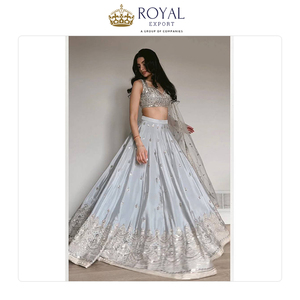 Experts dans la vente de collections de vêtements de mariage pour femmes de haute qualité, nouvelle collection de créateurs de mode, en satin de soie, travail de zari, lehenga choli - Product Image 2