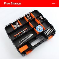 Boîte à outils en plastique, organisateur d'outils double face, organisateur de quincaillerie pour petites pièces, avec séparateurs amovibles en plastique