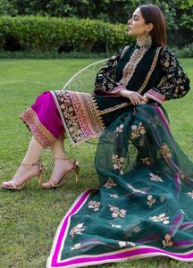 Indien pakistanais dernière robe de soirée de mariage formelle travail à la main soie coton lin costume avec velours brodé pierre vente chaude - Product Image 3