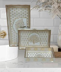 Best Selling Square MDF Tray Multicolor Digital Printed Wooden Serving Tray Stylish <b>Enameled</b> Tray Modern and Latest Design - Product Image 5