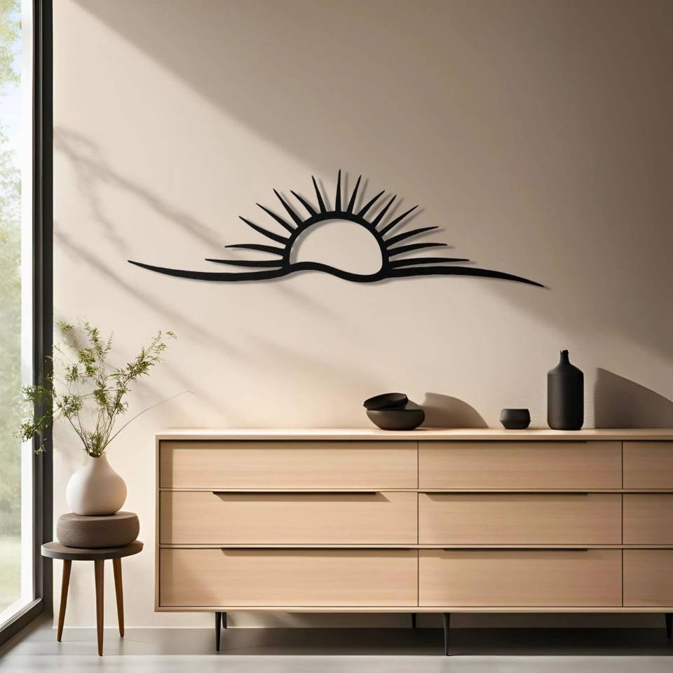 On Sale Sun Wall Art, Sunrise Wall Decor, Sun Art, Above Bed Decor, Beach Decor, Housewarming Gift, Gift for Her, Wall Hangings