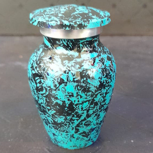 Green Shimmer <b>Keepsake</b> Cremation Urn for Ashes, Aluminum, Green Urn, <b>Keepsake</b> Sized Cremation Urn, 3 Inches High Columbarium Urn - Product Image 1
