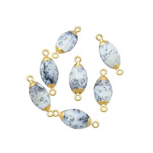 Piedra preciosa de cuarzo blanco, conector en forma de marquesa de 8x14mm, suministros de fabricación de joyas de cobre chapado en oro para collar - Product Image 5