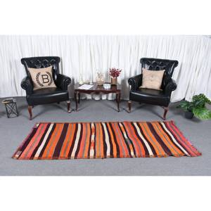 Handmade Traditional Orange Red 3.1x7.6ft Turkish <b>Rug</b> Large Area Abstract Pattern Rectangle <b>Rugs</b> for Bedroom Hallway <b>Bedside</b> Use - Product Image 2